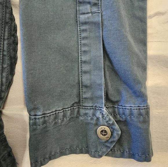 OPB Men's Slate Utilitarian Zip/Snap Front Corduroy Collar Medium Weight, sz MD - Picture 6 of 9